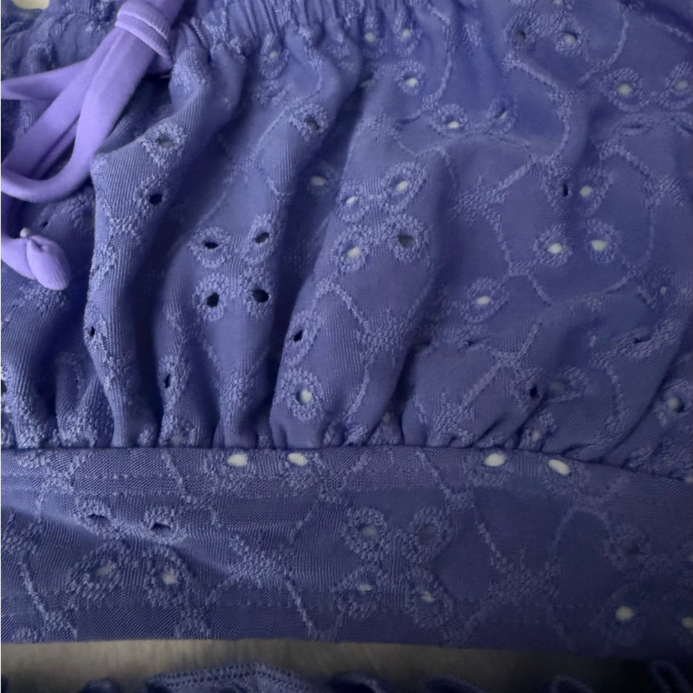 NWT Sweet Violette Purple Bikini Set Cupshe Eyelet Ruffle Women Medium - Picture 9 of 9
